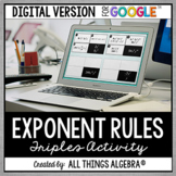 Exponent Rules | Triples Activity (DIGITAL VERSION for Goo
