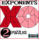 Exponent Rules XO Valentine's Day TWO Puzzles for Display