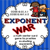 5.NBT. A.2 NO PREP Math Game: Exponent War for 5th Grade