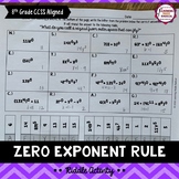 Zero Exponent Rule Riddle Activity