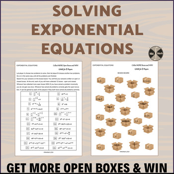 Preview of Exponential Equations - "Collect More Open Boxes & Win!" Activity
