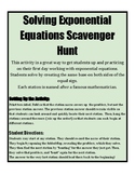 Exponential Equations Scavenger Hunt
