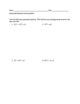 Preview of Exponential Equations and Inequalities
