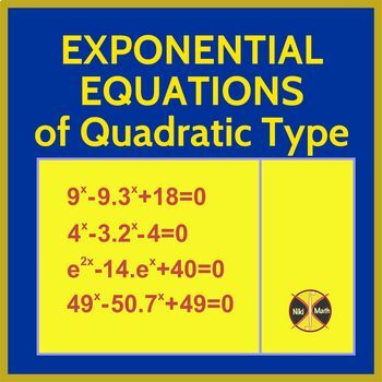 Preview of Exponential Equations of Quadratic Type - typed solutions - Distance Learning