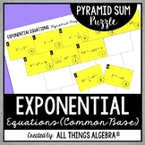 Exponential Equations (with a common base) | Pyramid Sum Puzzle