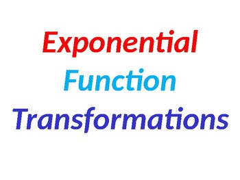 Preview of Exponential Function Transformations