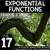 Exponential Functions - Algebra Math Workshop Math Games Activity