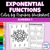 Exponential Functions Coloring Worksheet