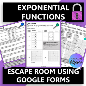 Preview of Exponential Functions Digital Escape Room using Google Forms 