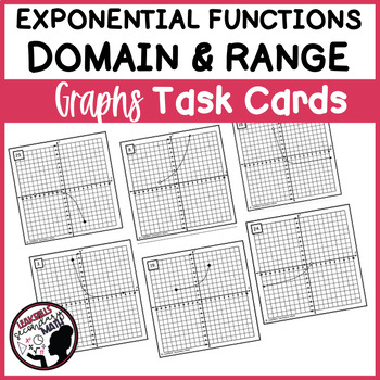 Exponential Functions Domain Range Graphs Task Cards TPT