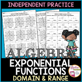 Exponential Functions Domain and Range from Graphs and Equ