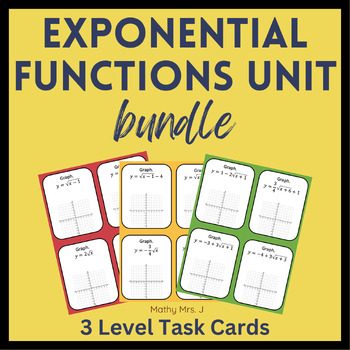 Exponential Functions Entire Unit Practice Task Card Activity Levels
