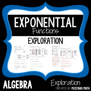 Exponential Functions Exploration Worksheets Teaching Resources Tpt