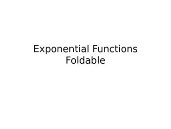 Preview of Exponential Functions Foldable
