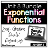 Exponential Functions Google Forms Homework and Assessment Bundle