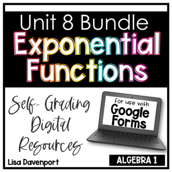 Preview of Exponential Functions Google Forms Homework and Assessment Bundle