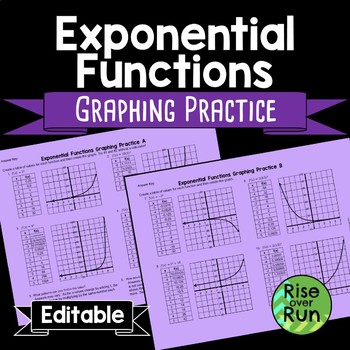 Exponential Functions Graphing Practice Editable Worksheet