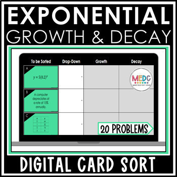 Preview of Exponential Functions Growth and Decay Word Problems Graphs Tables Activity