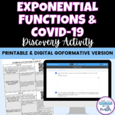 Exponential Functions Intro Digital Activity & Worksheet -
