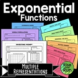 Exponential Functions Multiple Representations Practice