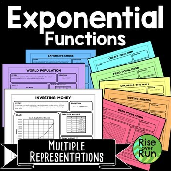 Preview of Exponential Growth and Decay Worksheets with Real World Stories
