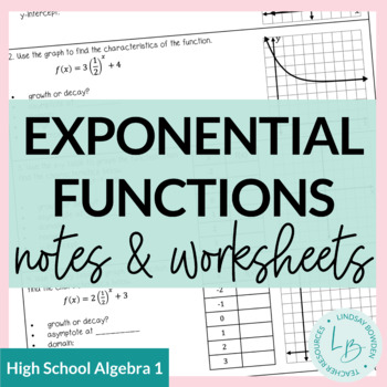 Preview of Exponential Functions Notes and Worksheets