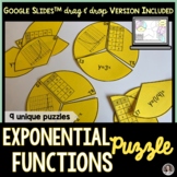 Exponential Functions Puzzle Activity digital and print