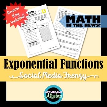 Preview of Exponential Functions - Social Media Frenzy - Math in the News!