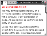 Exponential Functions: TI-Nspire Car Depreciation Project