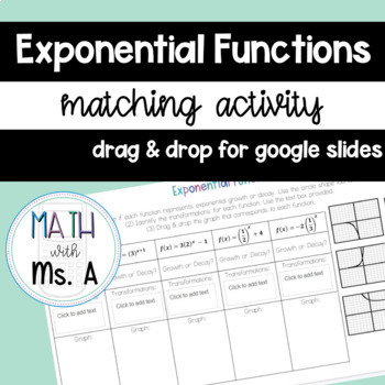 Preview of Exponential Functions: Transformation Matching Activity