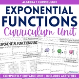 Exponential Functions Unit Algebra 1 Curriculum