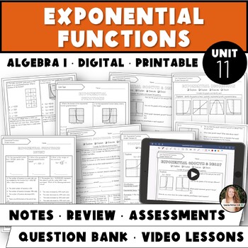 Preview of Exponential Functions Unit | Algebra 1 Curriculum Exponential Graphs & Equations