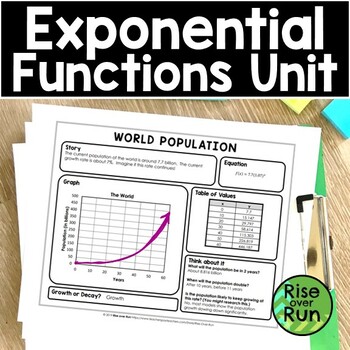 Preview of Exponential Growth and Decay Activities Unit Bundle