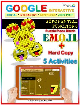 Preview of Exponential Functions Vocab 5 Activities - EMOJI Google Interactive & Hard Copy