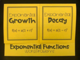 Exponential Functions Word Problems (Algebra Foldable)