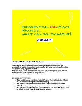 Preview of Exponential Functions in the Real World Project