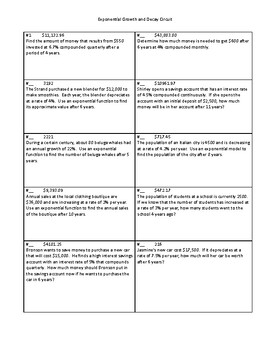 Exponential Growth, Exponential Decay, Compound Interest Circuit