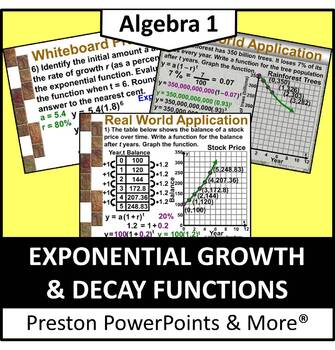 Preview of (Alg 1) Exponential Growth & Decay Functions in a PowerPoint Presentation