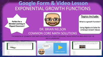 Preview of Exponential Growth Functions (Google Form, Video Lesson & Notes!)
