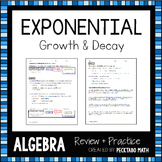 Exponential Growth and Decay ALGEBRA Review + Practice