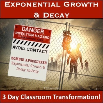 Preview of Exponential Growth and Decay Activity - Exponential Functions Zombie Apocalypse