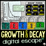 Exponential Growth and Decay Digital Math Escape Room Activity