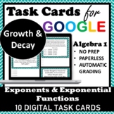 Exponential Growth and Decay Digital Task Cards ⭐Algebra 1