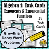 Exponential Growth and Decay Task Cards ⭐Algebra 1