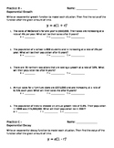 Exponential Growth and Decay Worksheet