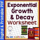 Exponential Growth and Decay Worksheet