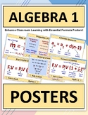 Algebra 1: 30 Classroom Posters 17x11, Essential Formulas 