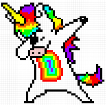 Exponential Growth and Decay dabbing unicorn pixel art by Achievable ...