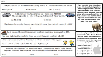 Preview of Exponential Growth worksheet