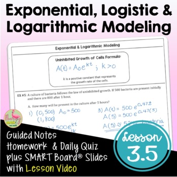 Preview of Exponential and Logarithmic Modeling with Lesson Video (Unit 3)